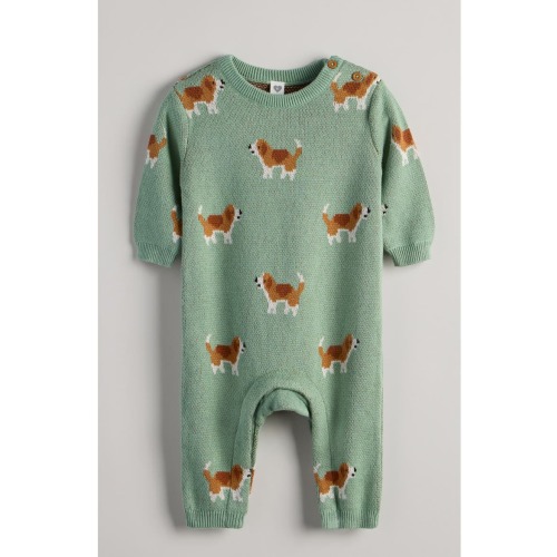 Jacquard Cotton Sweater Romper