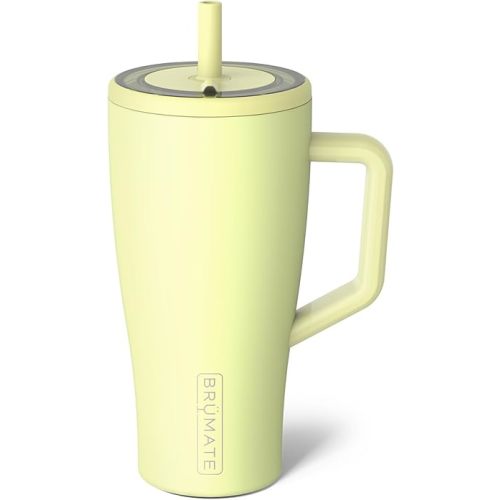 BrüMate Era 30 oz Tumbler with Handle and Straw | 100% Leakproof Insulated Tumbler with Lid and Straw | Made of Stainless Steel | Cup Holder Friendly Base | 30oz (Prickly Pear)