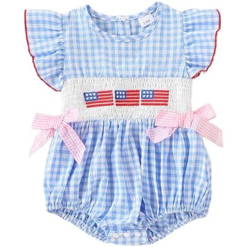 Yvowming Halloween Baby Girl Outfits Pumpkin Bubble Romper Newborn Thanksgiving Smocked Clothes Infant Checkered Bodysuit