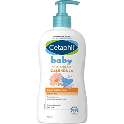 Cetaphil Baby Wash & Shampoo with Organic Calendula,Tear Free, Paraben, Colorant and Mineral Oil Free, 13.5 Fl. Oz (Packaging May Vary)