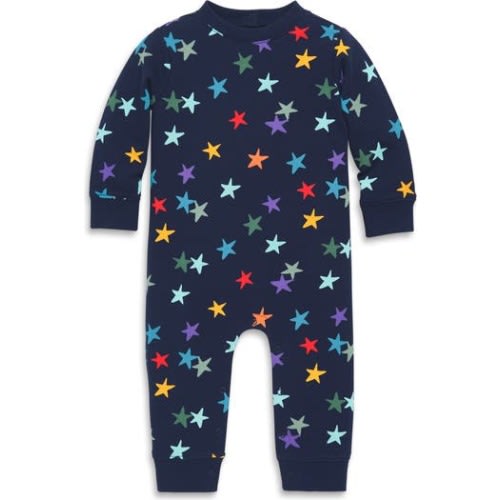 Baby Sweatshirt Romper In Rainbow Confetti Stars, 18-24M