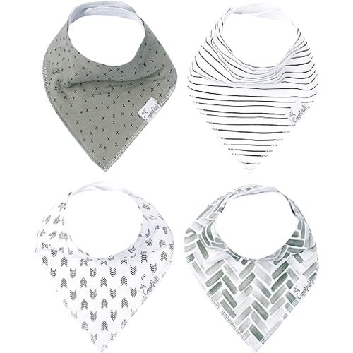 Copper Pearl Baby Bandana Bibs - 4 Pack Soft Cotton Baby Bibs for Drooling and Teething, Absorbent Drool Bibs for Baby Girl and Boy, Adjustable to Fit Newborns to Toddlers, Tons of Styles (Alta Set)
