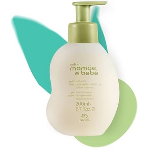 Natura - Mamãe e Bebê Baby Head to Toe Liquid Soap – Gentle Tear-Free Cleanser for Newborns & Kids – Sensitive Skin, Vegan & Safe Formula – 6.7 fl oz (200ml)