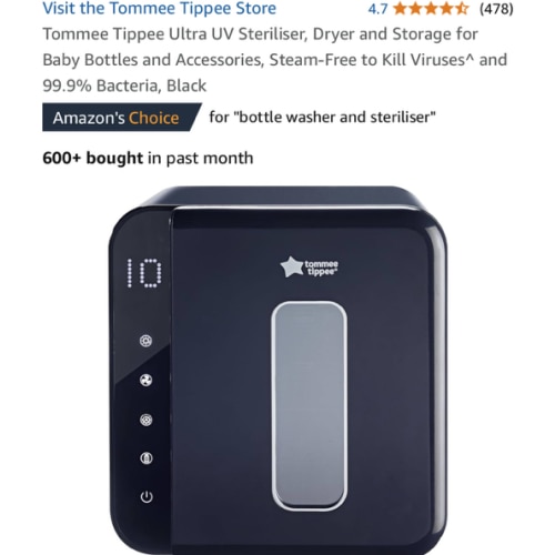 Tommee Tippee Ultra UV Bottle Sterilizer and Dryer