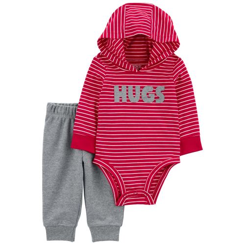 Baby 2-Piece Striped Hugs Hooded Bodysuit Pant Set - Carter's | Carter's