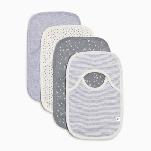 Organic Cotton Lap Shoulder Bib (4 Pack) - Grey