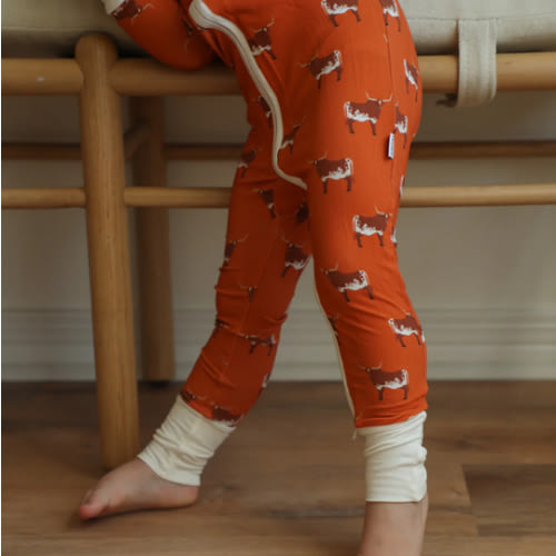 Zipper Baby Pajamas | Super Soft Viscose Bamboo | Longhorn Print | Free Shipping >$75 – Southern Slumber