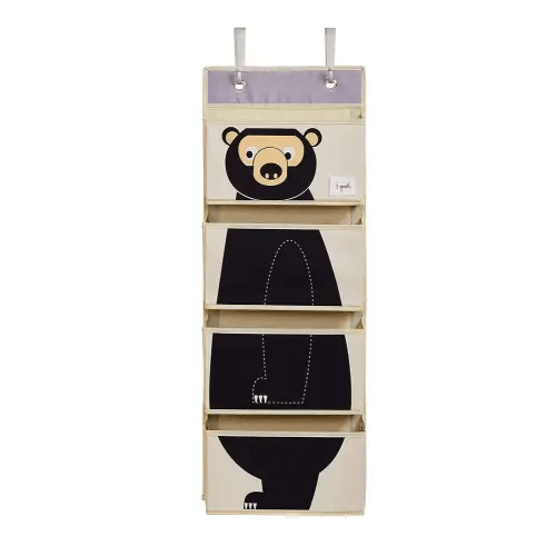 3 Sprouts Over The Door Baby Organizer - Essential Newborn Nursery Storage, Toy Organizer for Room and Closet - Bedroom Storage - Hooks Included, Bear