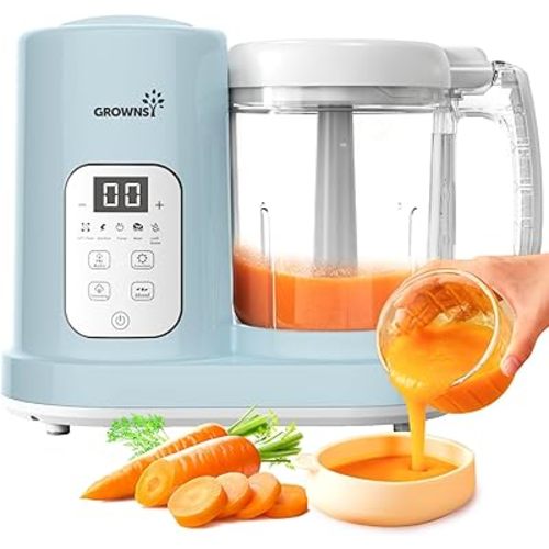 GROWNSY Baby Food Maker Homemade Baby Food All-in-One Baby Food Puree Blender Steamer Grinder Mills Machine Auto Cooking & Grinding with Self Cleans Touch Screen LCD Display, BPA Free