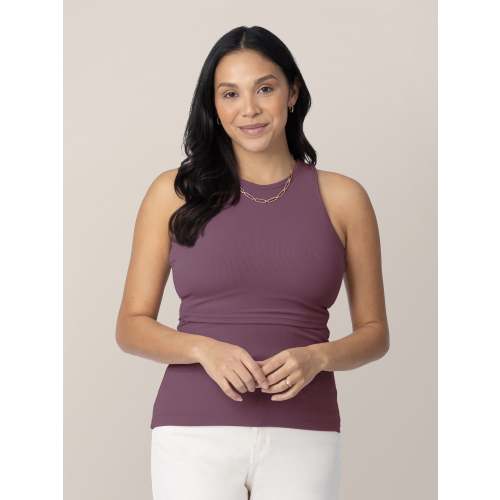 Ribbed Bamboo Racerback Nursing Tank | Twilight