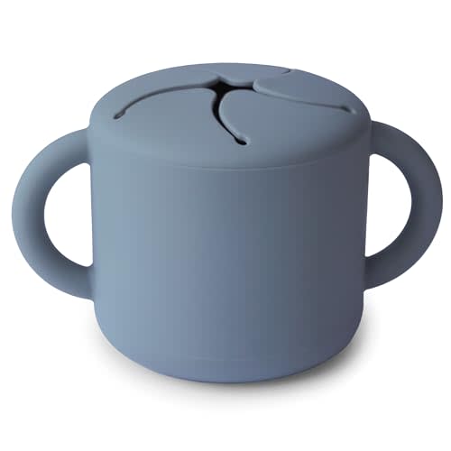 mushie Silicone Snack Cup | Spill Proof Food Container for Toddler and Baby (Tradewinds)