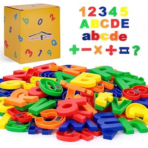 LOVESTOWN Magnetic Letters and Numbers Set Alphabet Fridge Magnets Educational Learning Toys for Preschool Kids 104 Pieces