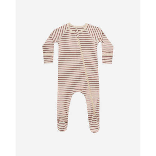 Bamboo Zip Footie || Candy Stripe
