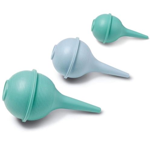 Comfort Rubber Bulb for Washing and Removal Ear Wax Removal Bulb Syringes 1 oz Green, 2 oz Blue, 3 oz Green Combo Pack