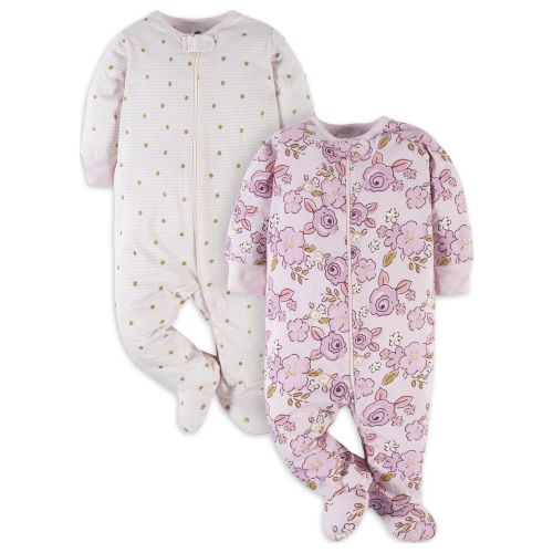 Gerber Baby Girl Sleep 'n Plays, 2-Pack (Newborn-3/6 Months)
