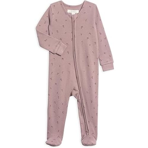 Colored Organics Baby Zip-Up Footed Sleeper with 2-Way Zipper - Newborn Organic Cotton Pajamas