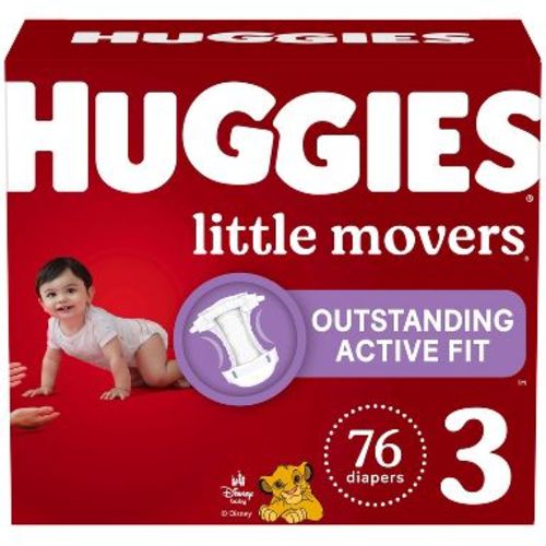 Huggies Little Movers Active Fit Diapers - Size 3 - 76ct