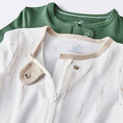 Baby Boys' 2pk So Very Soft Modal Blend Sleep N' Play - Cloud Island™ Green 3-6M: Footed Pajamas, Long Sleeve