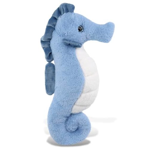 DolliBu Blue Seahorse Super Soft Stuffed Animal, Cute Realistic Stuffed Animals for Girls, Boys, Adults Animal Gifts, Kids Zoo Ocean Nursery Decor for Newborn, Cuddly Soft Baby Plush Toys - 12 inches