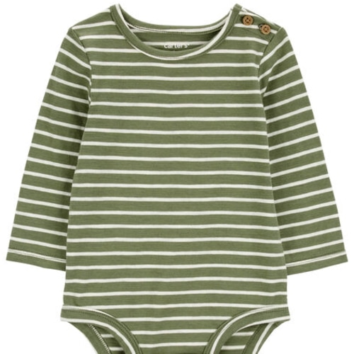 Baby Striped Long-Sleeve Bodysuit