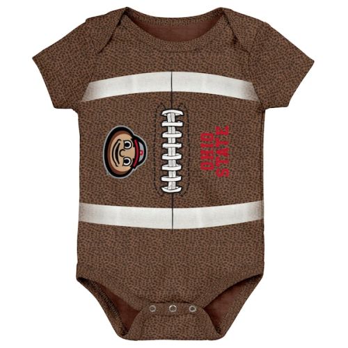 Ohio State Buckeyes Newborn & Infant Catch Me Football Bodysuit - Brown