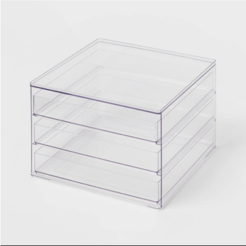 All Purpose 3 Drawer Storage Clear - Brightroom™: Acrylic Utility Bins, Universal Storage, 1352 Volume Capacity