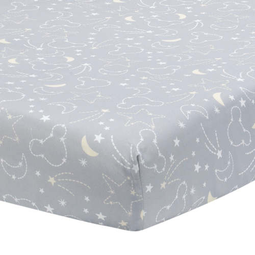 Disney Baby Mickey Mouse Gray/Yellow Celestial Fitted Crib Sheet – Lambs & Ivy