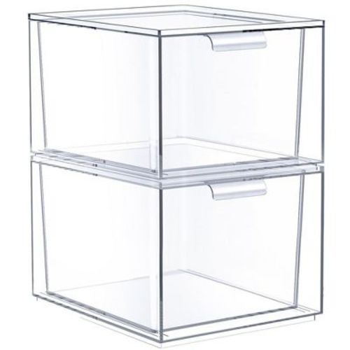 Sorbus Stackable Acrylic Drawers - Versatile, Space-Saving Storage Solution for Home, Kitchen, and Bathroom