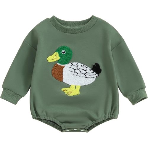 VISGOGO Newborn Infant Baby Boy Girls Oversized Romper Little Dude Sweater Onesie Coming Home Outfit Neutral Clothes