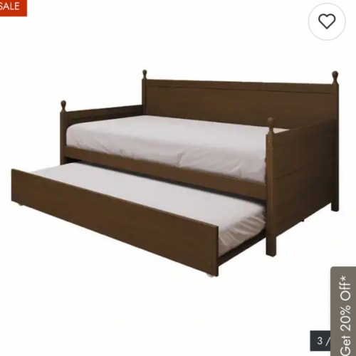 CraftPorch Mid-Century Modern Wooden Twin Size Daybed With Trundle