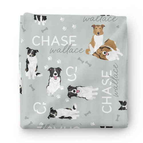 Personalized Baby Name Swaddle Blanket | Dog Breeds