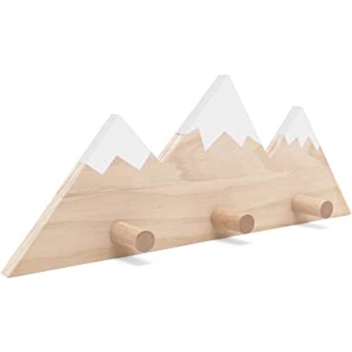 Huray Rayho Mountain Peak Wall Hook Wooden Snowy Mountain Kids Nursery Decor Woodland Adventure Entrance Coat Towel Hook Scandinavian Rustic Hanging Decors Housewarming Newborn Baby Shower Gifts