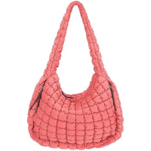 Juoxeepy Quilted Tote Bag Large Carryall Puffer Shoulder Bag Lightweight Padding Hobo Bag