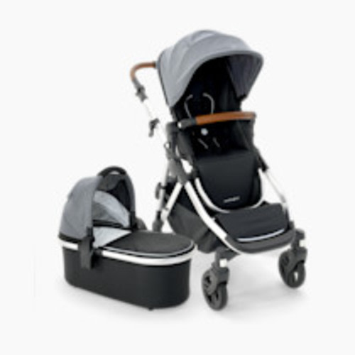 Mockingbird Single-to-Double Stroller 2.0 and Bassinet Bundle - Heather Grey Canopy With Penny Leather