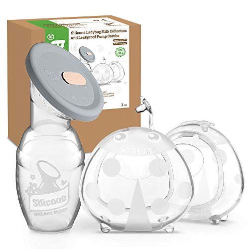 Haakaa Manual Breast Pump with Silicone Lid and Breast Shells Combo for Breastfeeding Milk Saver Silicone Nursing Cups