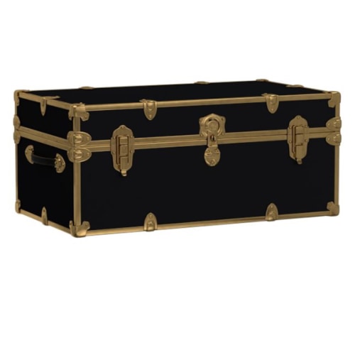 Standard Dorm Trunk | Black Canvas & Rubbed Brass