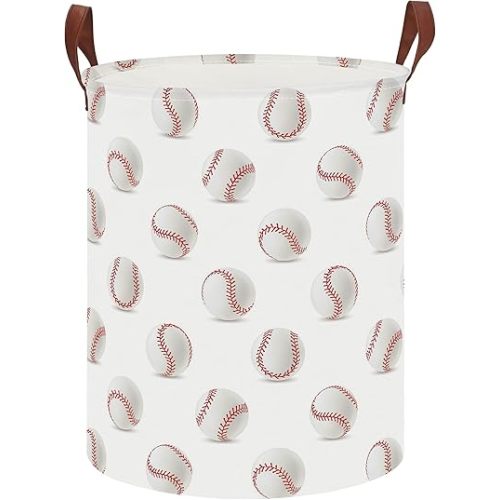 CLOCOR Kids Laundry Basket,Waterproof Baby Boys Nursery Hamper,Collapsible Fabric Storage Container,Toys Bin,Room Decor,Gift Basket(Baseball