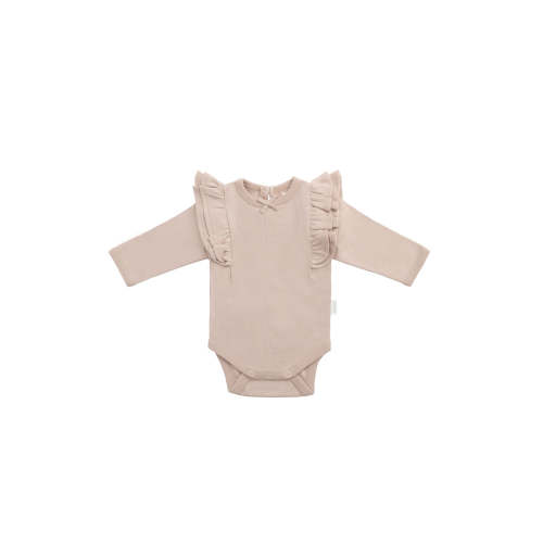 Organic Cotton Maddie Long Sleeve Bodysuit - Blushing Berry – Jamie Kay USA