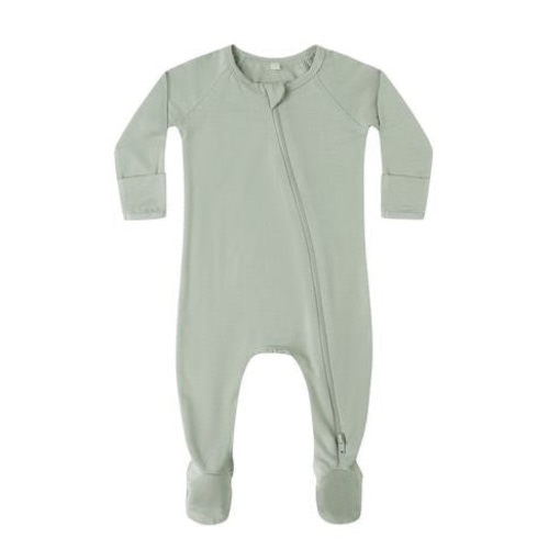 Fern Bamboo Zip Footie