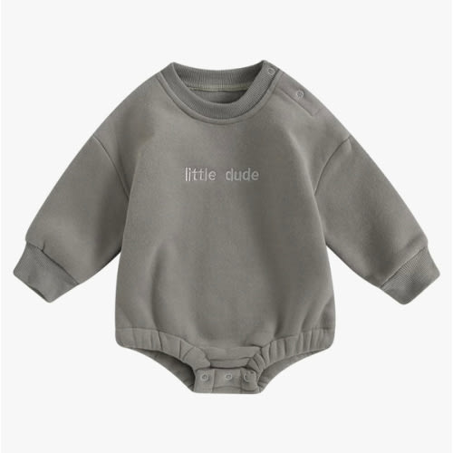 VISGOGO Newborn Infant Baby Boy Girls Oversized Romper Little Dude Sweater Onesie Coming Home Outfit Neutral Clothes