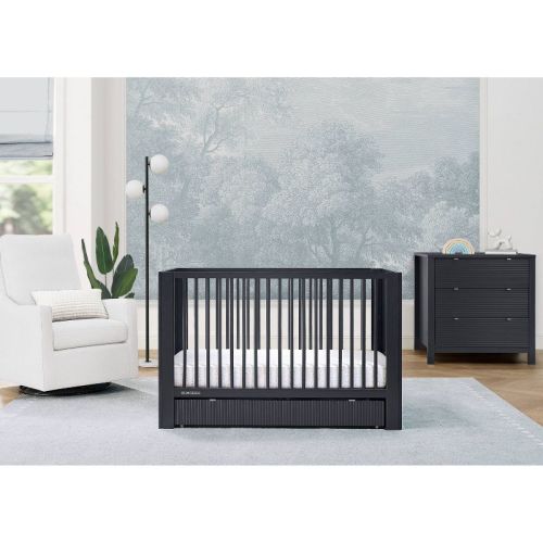 Delta Children Cassie 4-in-1 Convertible Crib with Underdrawer - Greenguard Gold Certified - Midnight Gray
