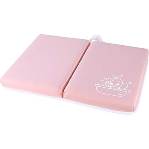 Bath Kneeling Pad - 1.5inch Thick Bath Kneeler Mat Non-Slip Rubber - Foldable Baby Bath Tub Mat for Parents - Large Safety Kneeling Pad for Baby Bathtime, Garden Work, Exercise - Pink