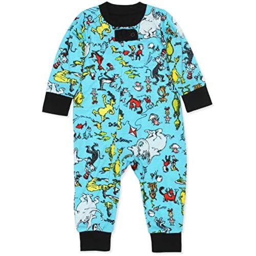 Dr. Seuss Grinch Cat in The Hat Infant Toddler Footless Sleeper Pajamas