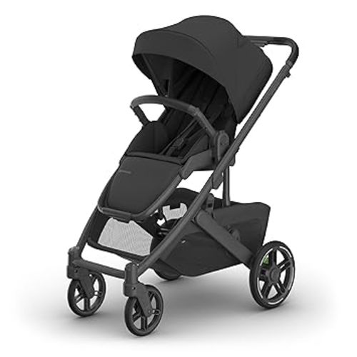 UPPAbaby Cruz V3 Stroller - from Birth + Car Seat Compatible - Full-Size, Reversible Seat - Infant Insert, Bug and Rain Shields Included - Greyson (Charcoal Mélange/Carbon Frame/Saddle Leather)
