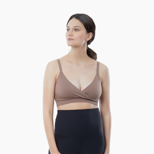 Ingrid and Isabel Cooling Crossover Nursing Bra - Deep Taupe, L
