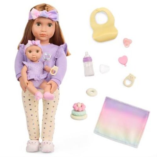 Our Generation Tory & Riley 18" Babysitter Doll & Baby Doll Sister with Accessories Playset