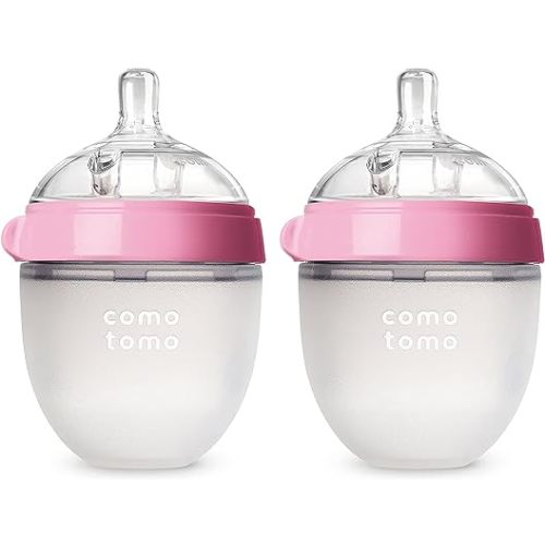 Comotomo Baby Bottle, Pink, 5 Ounce