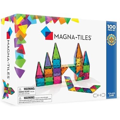 MAGNA-TILES Classic 100-Piece Magnetic Construction Set, The ORIGINAL Magnetic Building Brand