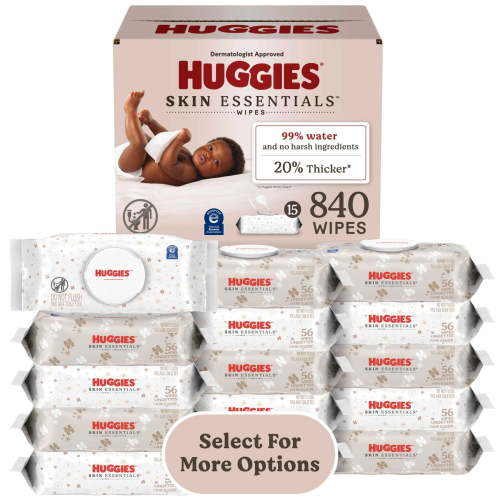 Huggies Skin Essentials Baby Wipes, 15 Pack, 840 Total Count (Select for More Options)