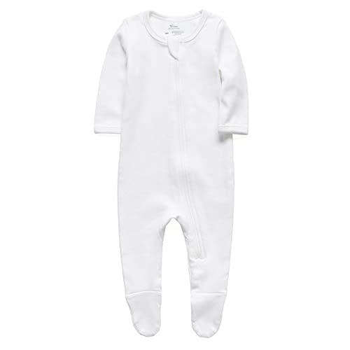O2 BABY Baby Boys Girls Organic Cotton Zip-Front Sleeper Pajamas, Footed Sleep 'n Play
